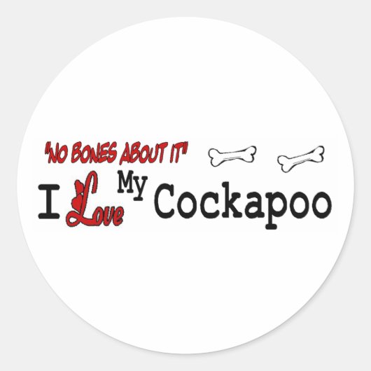 Cockapoo (I Love)ステッカー ラウンドシール (正面)