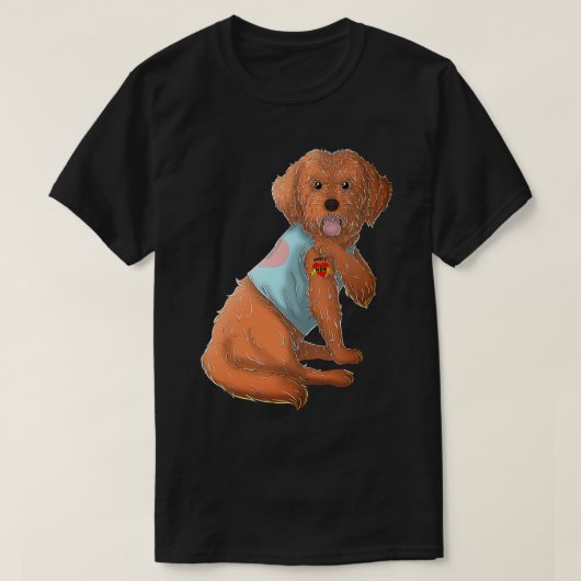 Cockapoo I Love Mom Tattoo Dog おもしろい Mother's Day Tシャツ (デザイン正面)