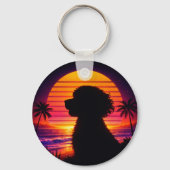 Cockapoo keyring - Retro Cockapoo Dog Lover Gift キーホルダー (正面)