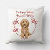Cockapoo Kisses Valentine Wishes Dog Lover クッション (正面)