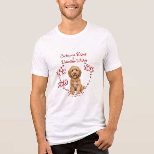 Cockapoo Kisses Valentine Wishes Dog Lover トライブレンドＴシャツ (正面)