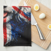 Cockapoo kitchen Union Jack British Dog towel キッチンタオル (四つ折り)