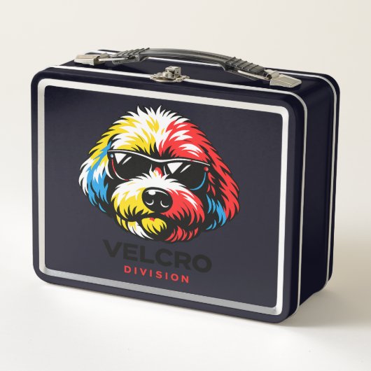 Cockapoo Lunchbox Colourful Dog Gift メタルランチボックス (正面)