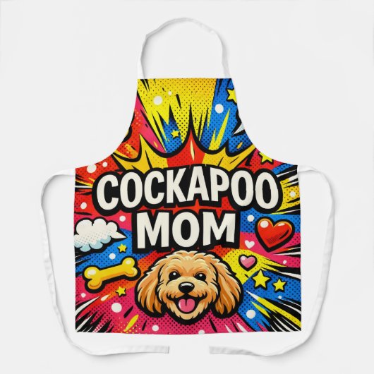 Cockapoo Mom Apron Dog Lover Gift Cooking Baking エプロン (正面)
