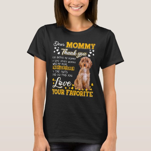 Cockapoo Mommy親愛ママになってくれてありがとう Tシャツ (正面)