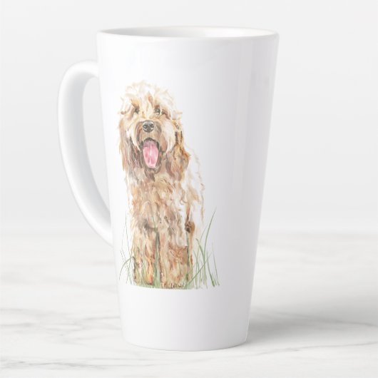 Cockapoo Mug, Dog Lover Gift, Cockapoo Art Mug カフェラテマグ (左アングル)