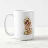 Cockapoo Mug, Dog Lover Gift, Cockapoo Art Mug コーヒーマグカップ (左)