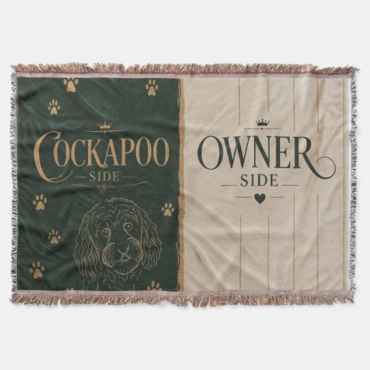 Cockapoo Owner Side Blanket Funny Dog Lover Gift スローブランケット (正面)