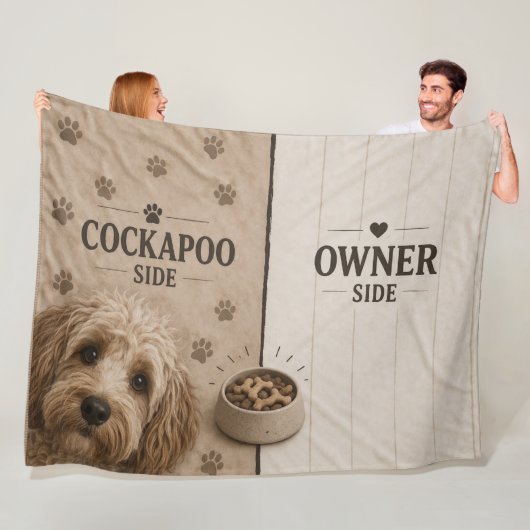 Cockapoo Owner Side Blanket Funny Dog Lover Gift フリースブランケット (インサイチュ)