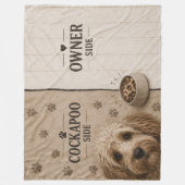 Cockapoo Owner Side Blanket Funny Dog Lover Gift フリースブランケット (正面)