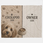 Cockapoo Owner Side Blanket Funny Dog Lover Gift フリースブランケット (正面(横))