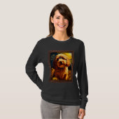 Cockapoo Painting Sunflower Flower Mom Women Flora Tシャツ (正面フル)