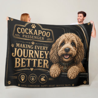Cockapoo Passenger Blanket Dog Lover Gift フリースブランケット