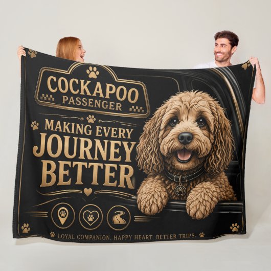 Cockapoo Passenger Blanket Dog Lover Gift フリースブランケット (インサイチュ)