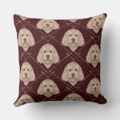 Cockapoo Pattern Cushion | Elegant Dog Pillow クッション (裏面)