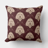 Cockapoo Pattern Cushion | Elegant Dog Pillow クッション (正面)