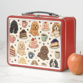 Cockapoo Pattern Lunchbox Cute Dog Gift メタルランチボックス (インサイチュ)