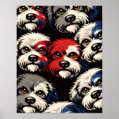 Cockapoo Pattern Wall Art Gift for Dog Lovers ポスター (正面)