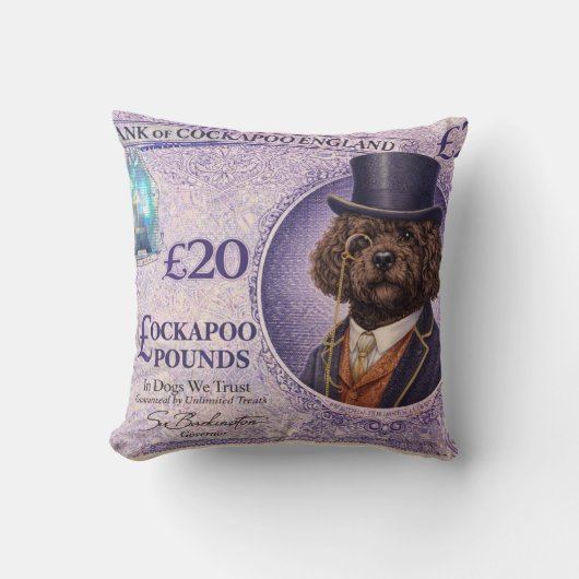 Cockapoo Pillow | Funny Dog Lover Cushion Gift クッション (正面)