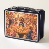 Cockapoo Pizza Lunchbox Funny Dog Design メタルランチボックス (裏面)