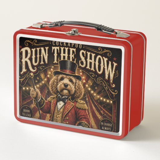 Cockapoo Run The Show Lunchbox – Funny Dog Gift メタルランチボックス (正面)