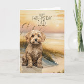Cockapoo Sunset Beach Father's Day シーズンカード (正面)
