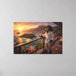Cockapoo Sunset Canvas Art – Luxury Travel Dog Art キャンバスプリント