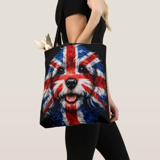 Cockapoo Union Jack British Dog Gift トートバッグ (クローズアップ)