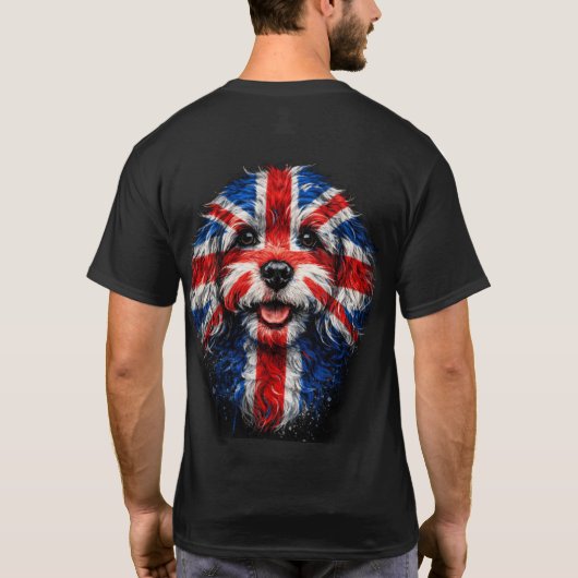 Cockapoo Union jack cool t-shirt Tシャツ (裏面)