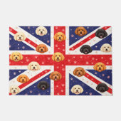 Cockapoo Union Jack Doormat | UK Dog Welcome Mat ドアマット (正面)