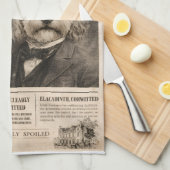 Cockapoo Vintage Newspaper  キッチンタオル (四つ折り)