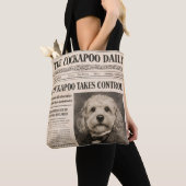 Cockapoo Vintage Newspaper  トートバッグ (クローズアップ)