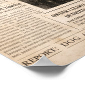 Cockapoo Vintage Newspaper Poster Dog Wall Art ポスター (角)