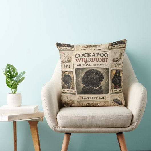 Cockapoo Whodunit cushion | Funny Dog Gift クッション (椅子)