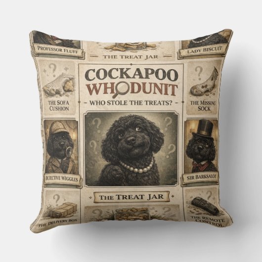 Cockapoo Whodunit cushion | Funny Dog Gift クッション (裏面)