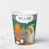 Cockatielおもしろい Remote Workerこれは素晴らしミーム 紙コップ (裏面)