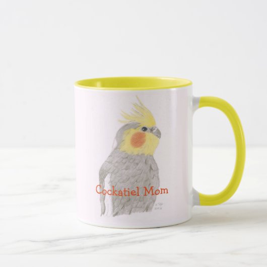 Cockatielのお母さんの芸術のマグ マグカップ (右)