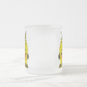 Cockatielのオウムの種族の入れ墨 フロストグラスマグカップ (中央)