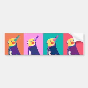 Cockatielのポップアート バンパーステッカー