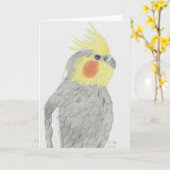 Cockatielの芸術の挨拶状 カード (黄色い花)