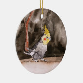 cockatielの鳥のオーナメント セラミックオーナメント (右)