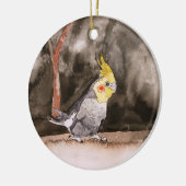 cockatielの鳥のオーナメント セラミックオーナメント (左)