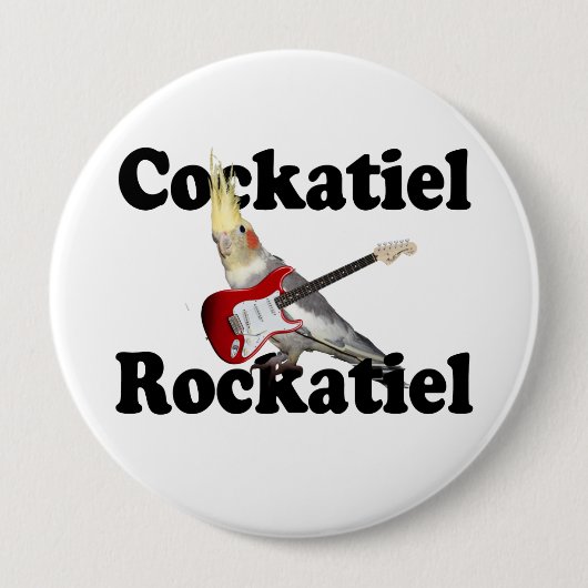 CockatielのRockatielの巨大なボタン 缶バッジ (正面)