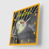 COCKATIELクローズアップスクウェア時計 スクエア壁時計 (傾斜)