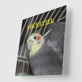 COCKATIELクローズアップスクウェア時計 スクエア壁時計 (傾斜)