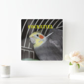 COCKATIELクローズアップスクウェア時計 スクエア壁時計 (ホーム)