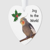 Cockatiel家族のオウムの休日のオーナメント オーナメント (正面)