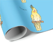 Cockatiel bird cartoon illustration  ラッピングペーパー (ロールコーナー)