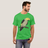 Cockatiel Bird on a Branch Birds Lover Design vint Tシャツ (正面フル)