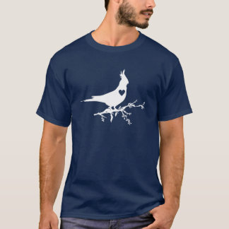Cockatiel Bird On Branch Silhouette Heart boy Tシャツ